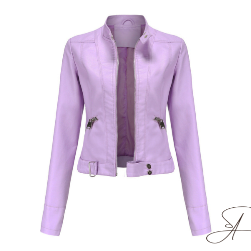 Damen Lederjacke | Modernes Design mit Reißverschluss & Taschen | Bequeme Passform | Sydney