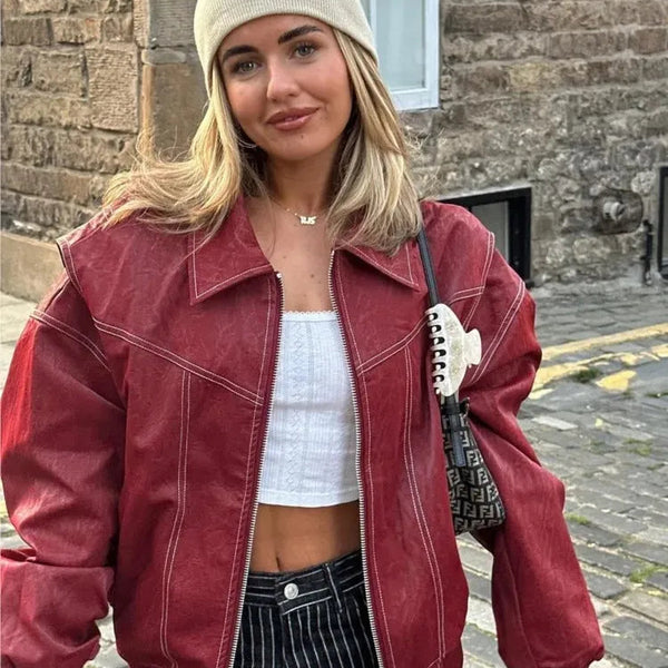 Odilie™ Übergroße Lederjacke