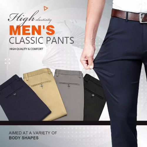 Herren Business-Casual Hose mit Stretchbund | Knitterarm, elastisch & bequem für Büro, Reise und Alltag