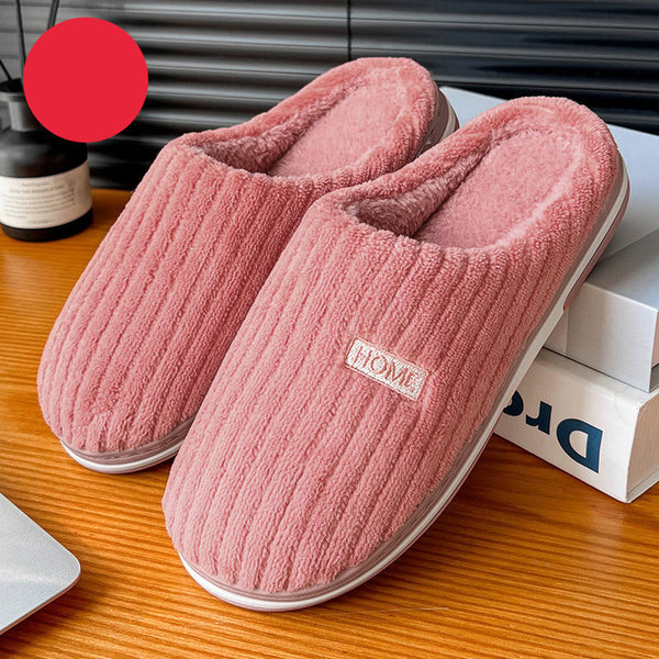 Warme Hausschuhe mit Plüschfutter | Rutschfeste Winter-Slipper | Bequeme Pantoffeln für Zuhause