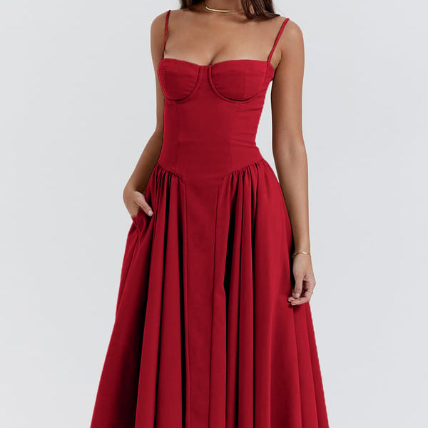 Vivi™ | Ärmelloses Midikleid mit Korsett-Passform