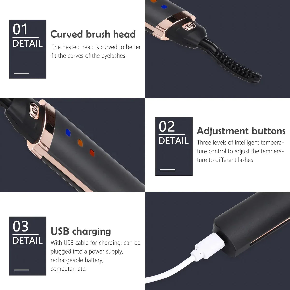 LuxeLash Pro™ | Schnellheizbare USB-wiederaufladbare Wimpernzange
