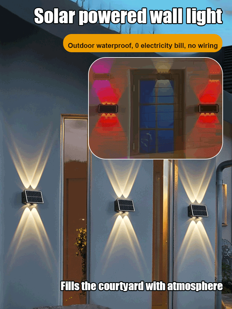 SunGlow™ - Solarbetriebene Wandleuchte