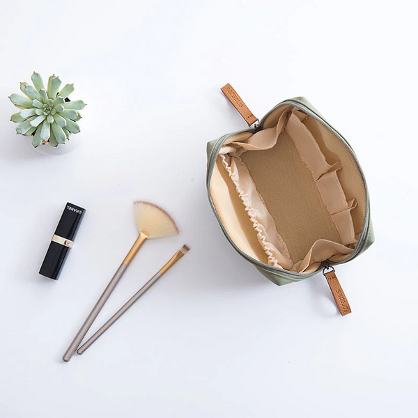 Cosmetica® - Einfarbige Kosmetiktasche mit Doppelreißverschluss