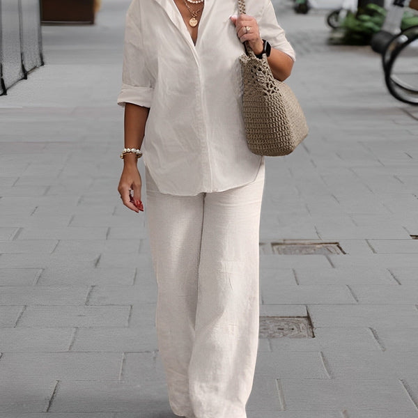 Aimee™ | Hemden-Set aus Baumwolle und Leinen
