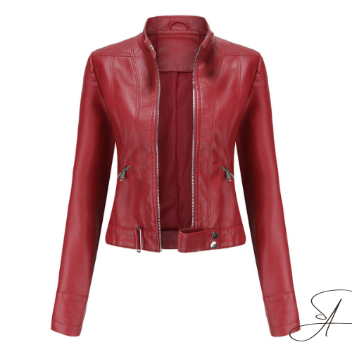Damen Lederjacke | Modernes Design mit Reißverschluss & Taschen | Bequeme Passform | Sydney