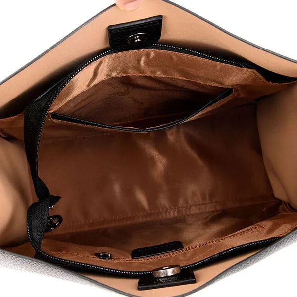 Damen Umhängetasche aus veganem Leder | Geräumige Schultertasche mit Reißverschluss in 5 Farben