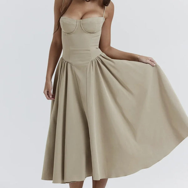 Vivi™ | Ärmelloses Midikleid mit Korsett-Passform
