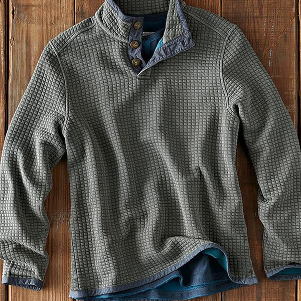 Herren Langarmshirt mit Stehkragen | Lockeres Freizeitshirt für Frühling & Herbst | Bequemer Casual-Pullover