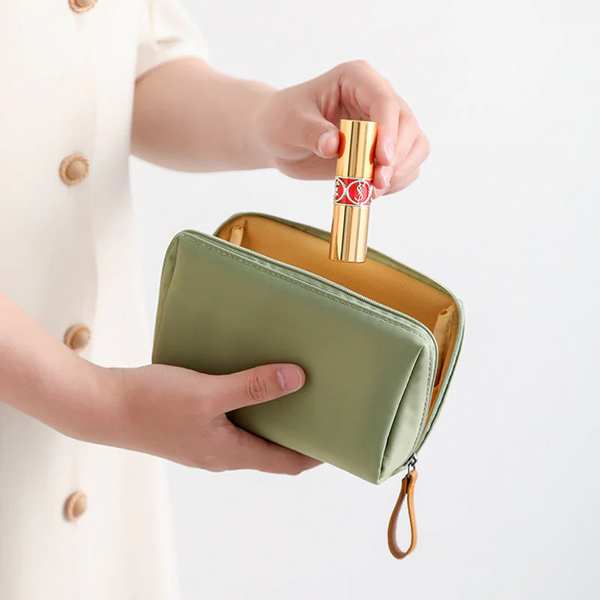 Cosmetica® - Einfarbige Kosmetiktasche mit Doppelreißverschluss