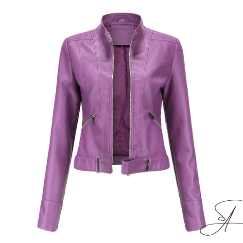 Damen Lederjacke | Modernes Design mit Reißverschluss & Taschen | Bequeme Passform | Sydney