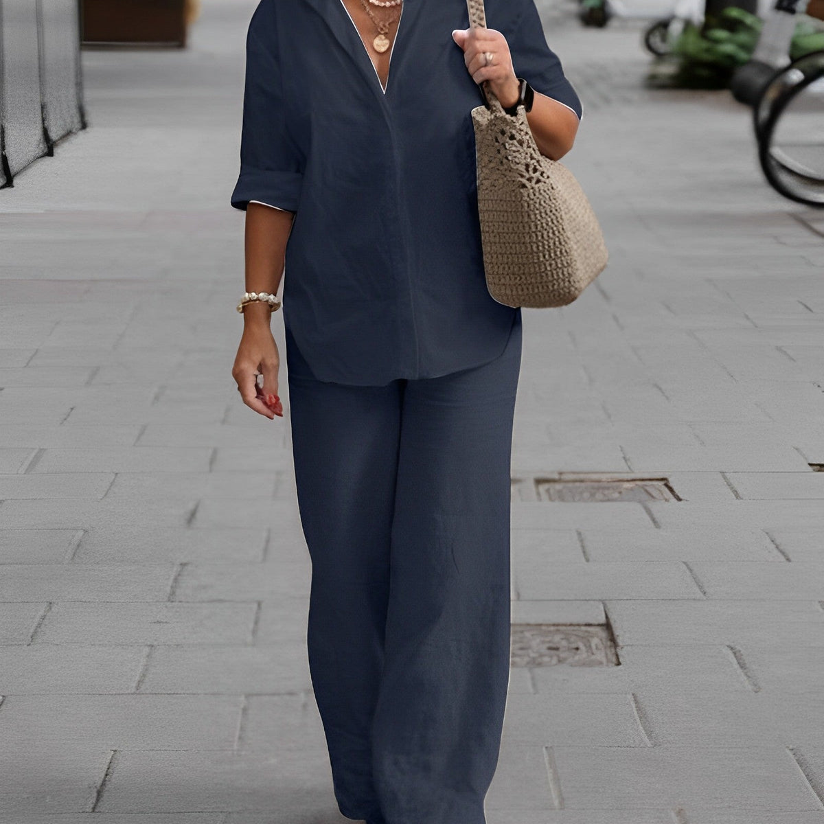 Aimee™ | Hemden-Set aus Baumwolle und Leinen