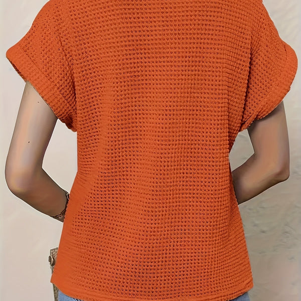 Damen Spitzen-Shirt mit Rundhals | Kurzarm Top elegant & bequem | Frühling/Sommer Basic vielseitig kombinierbar | Aiha