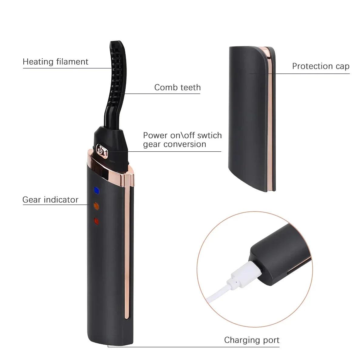 LuxeLash Pro™ | Schnellheizbare USB-wiederaufladbare Wimpernzange