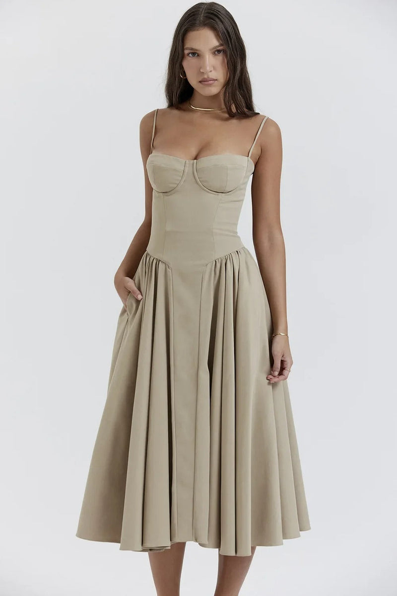 Vivi™ | Ärmelloses Midikleid mit Korsett-Passform