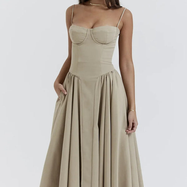 Vivi™ | Ärmelloses Midikleid mit Korsett-Passform