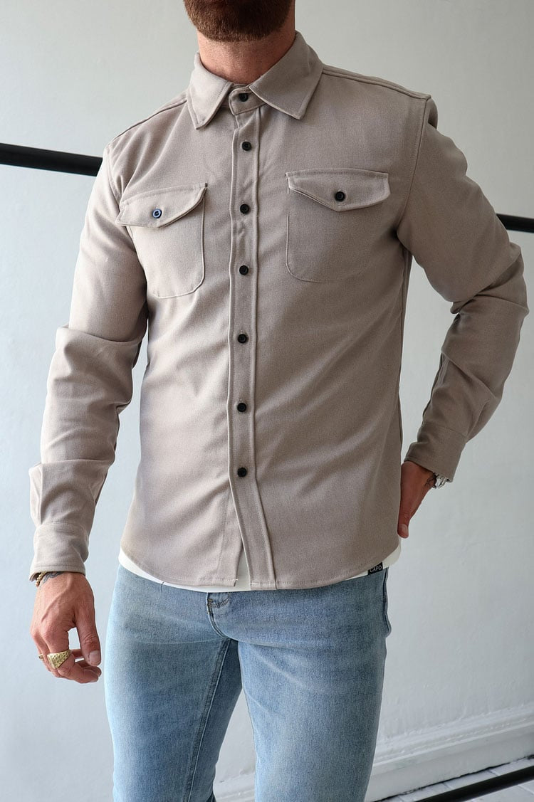 Herren Hemdjacke aus Baumwolle | Taillierter Schnitt mit Brusttaschen & Knopfleiste | Smart Casual