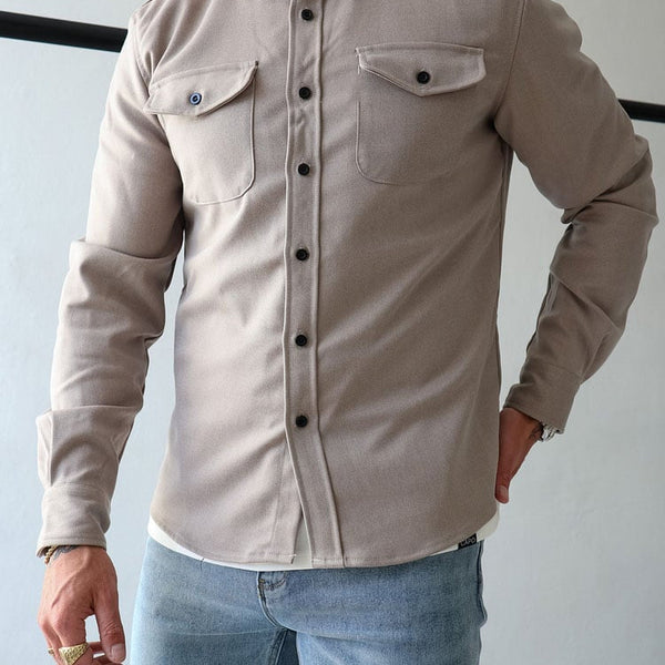 Herren Hemdjacke aus Baumwolle | Taillierter Schnitt mit Brusttaschen & Knopfleiste | Smart Casual