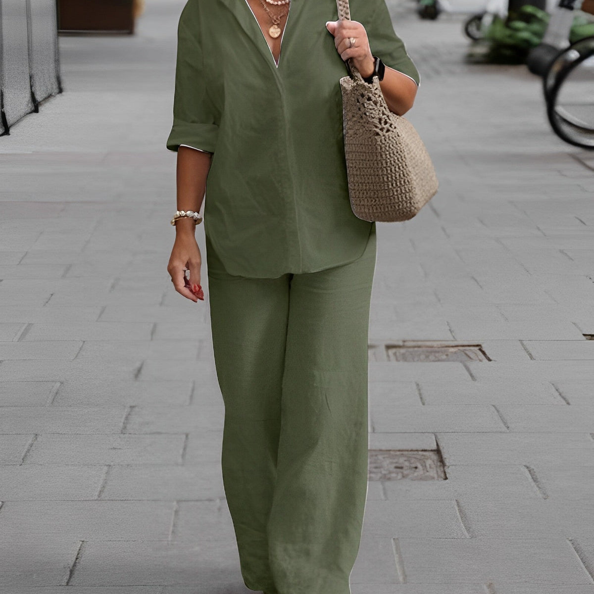 Aimee™ | Hemden-Set aus Baumwolle und Leinen