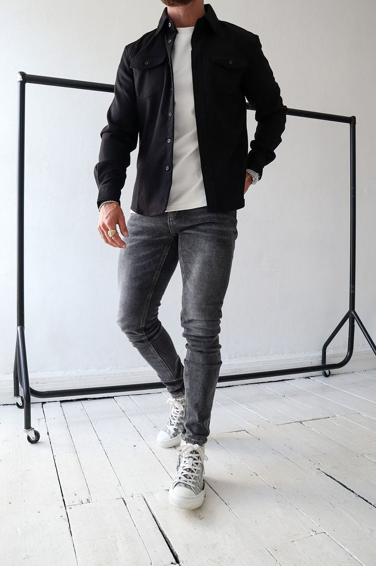 Herren Hemdjacke aus Baumwolle | Taillierter Schnitt mit Brusttaschen & Knopfleiste | Smart Casual