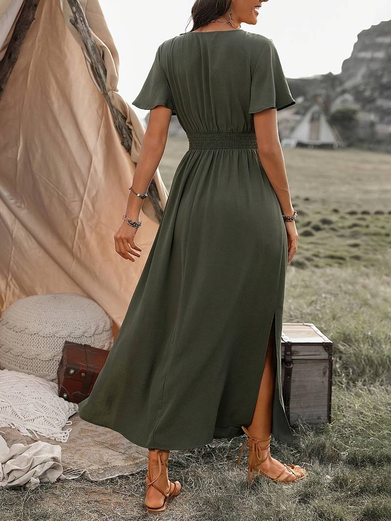 Ramira | Charmantes Kragendetail Damenkleid