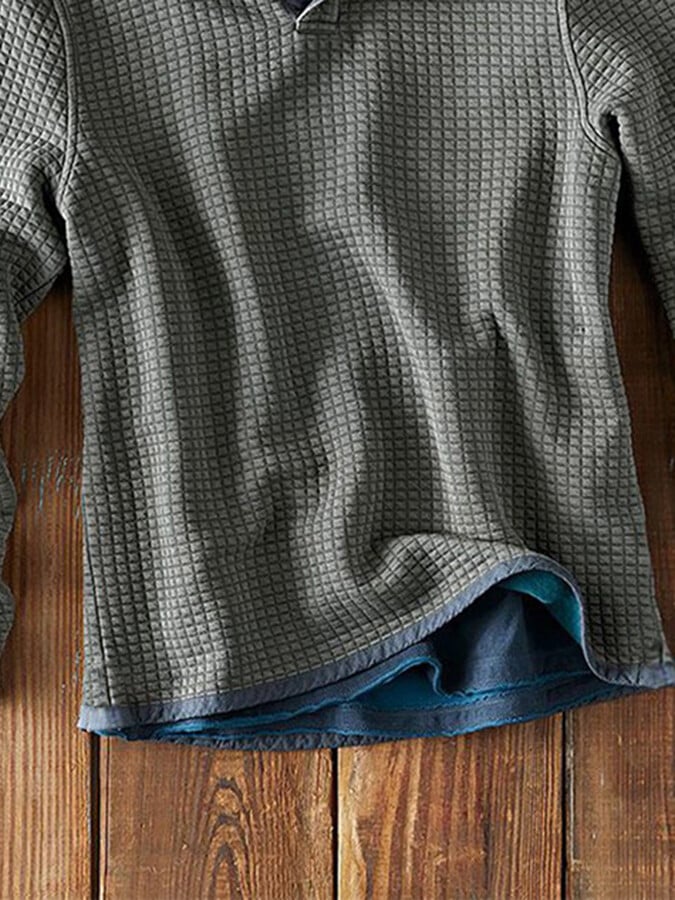 Herren Langarmshirt mit Stehkragen | Lockeres Freizeitshirt für Frühling & Herbst | Bequemer Casual-Pullover