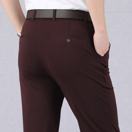 Herren Business-Casual Hose mit Stretchbund | Knitterarm, elastisch & bequem für Büro, Reise und Alltag