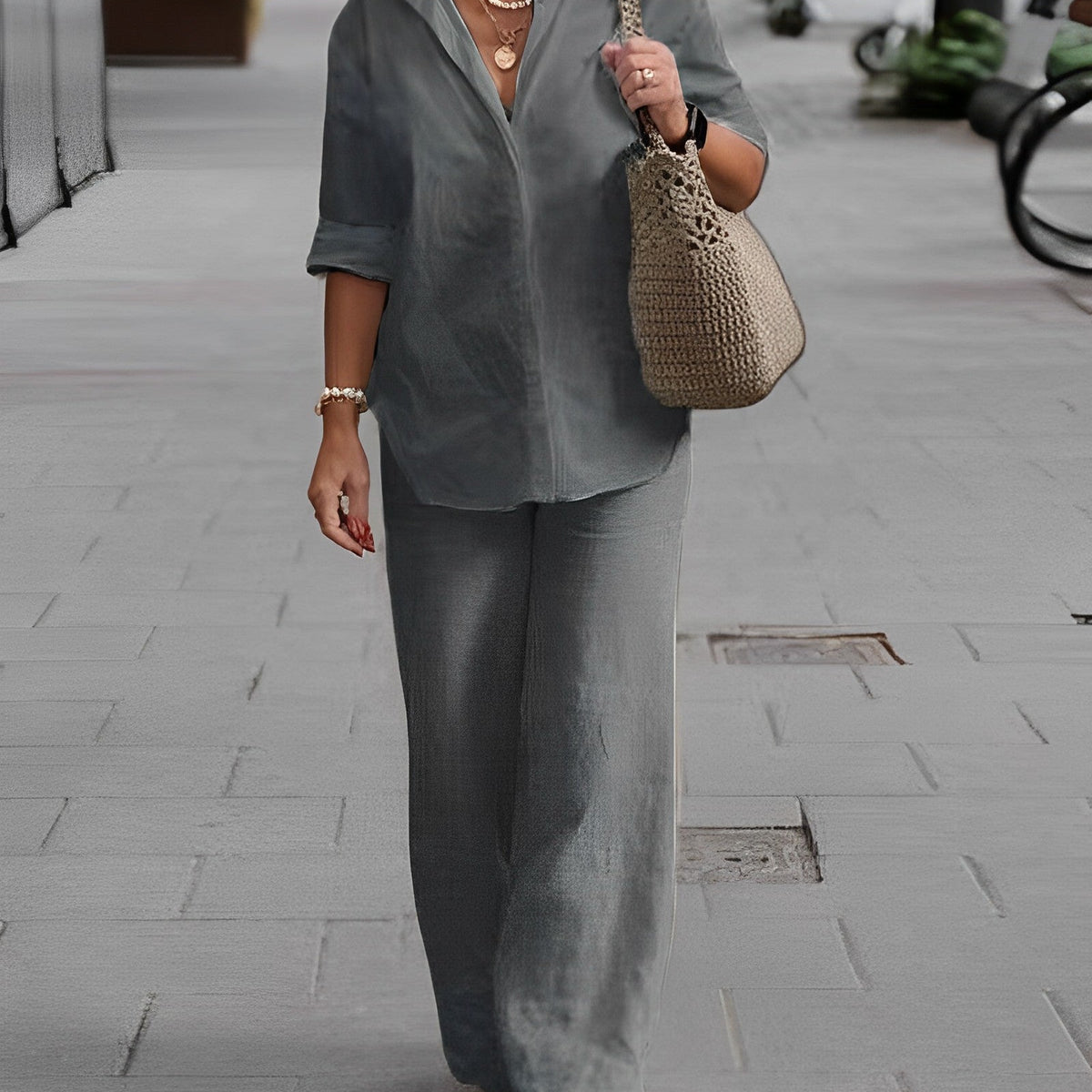 Aimee™ | Hemden-Set aus Baumwolle und Leinen
