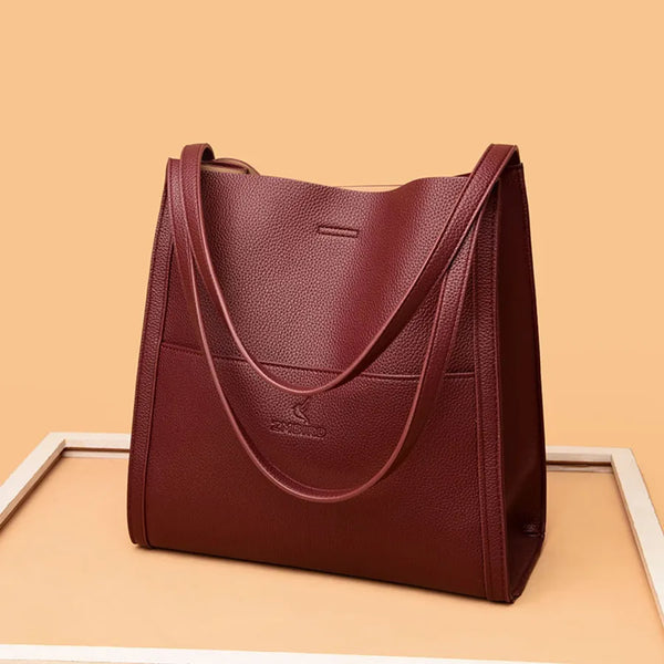 Damen Umhängetasche aus veganem Leder | Geräumige Schultertasche mit Reißverschluss in 5 Farben