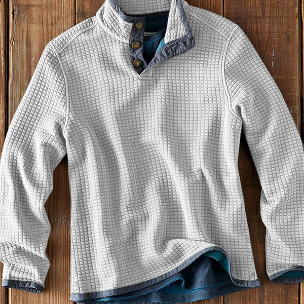 Herren Langarmshirt mit Stehkragen | Lockeres Freizeitshirt für Frühling & Herbst | Bequemer Casual-Pullover
