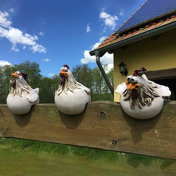 1+1 GRATIS | ChickenDeko - Garten Großäugige Hühnerstatuen