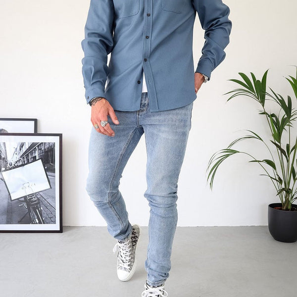 Herren Hemdjacke aus Baumwolle | Taillierter Schnitt mit Brusttaschen & Knopfleiste | Smart Casual
