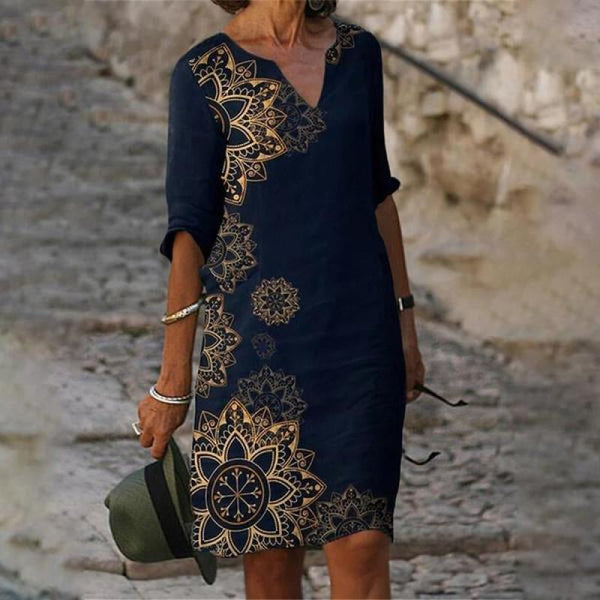 Damen-Sommerkleid mit Blumenprint | Luftig & figurfreundlich geschnitten | Leichtes Midi-Kleid für Alltag & Anlass