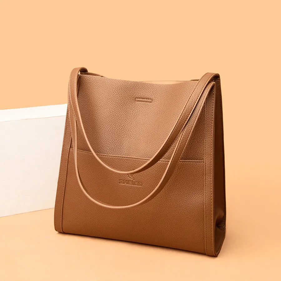 Damen Umhängetasche aus veganem Leder | Geräumige Schultertasche mit Reißverschluss in 5 Farben