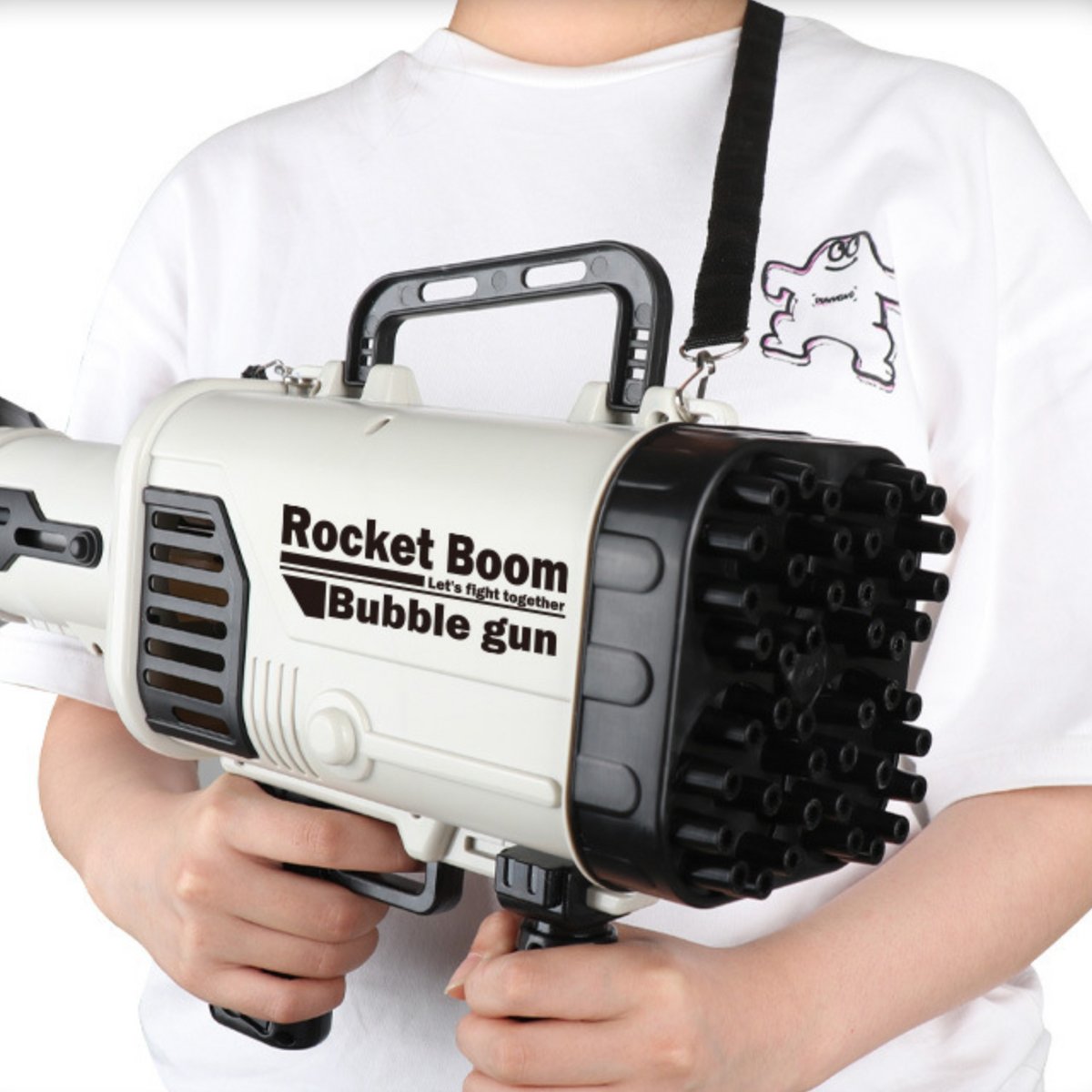 BubbleBoom Blaster | 69 Düsen | LED-Lichteffekte | Inkl. Zubehör