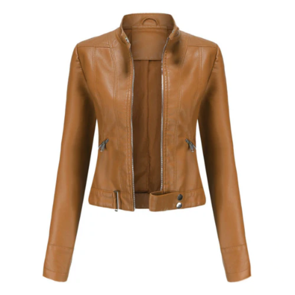 Damen Lederjacke | Modernes Design mit Reißverschluss & Taschen | Bequeme Passform | Sydney