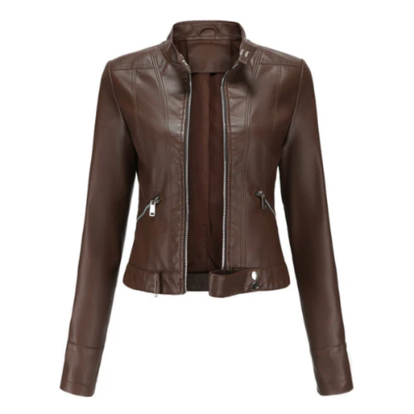 Damen Lederjacke | Modernes Design mit Reißverschluss & Taschen | Bequeme Passform | Sydney