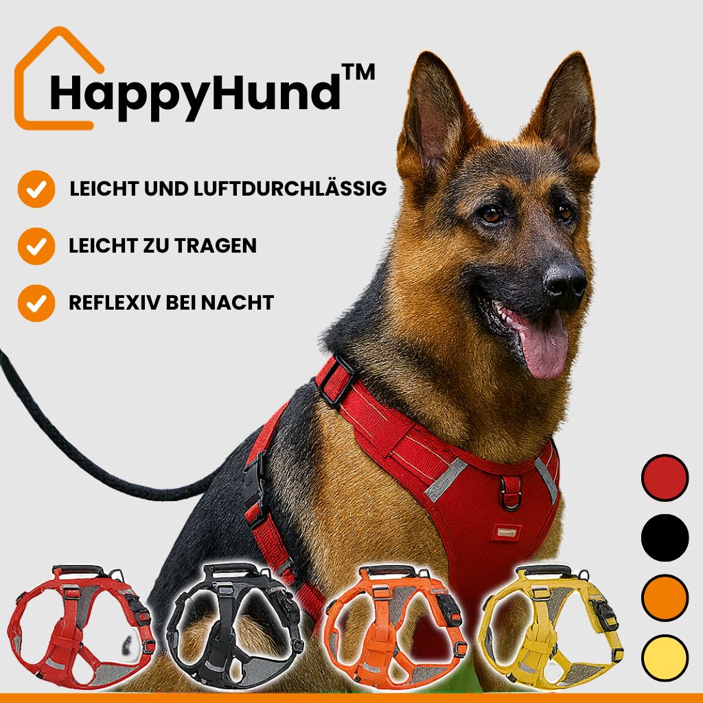 Hundegeschirr | Sicherheitsgeschirr für Hunde | Reflektierende Geschirr | HappyHund