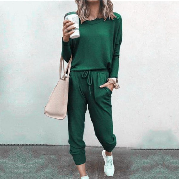 Damen 2-teiliges Herbst Set | Lange Bluse & Wide-Leg Hose | Leicht & atmungsaktiv | Casual Outfit für Alltag & Freizeit