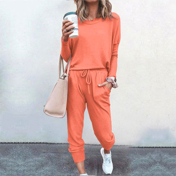 Damen 2-teiliges Herbst Set | Lange Bluse & Wide-Leg Hose | Leicht & atmungsaktiv | Casual Outfit für Alltag & Freizeit