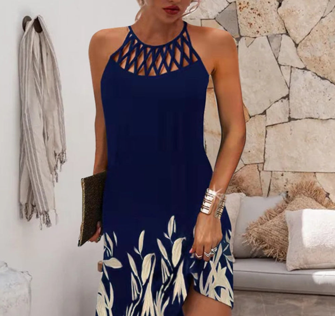 Schulterfreies Damen Partykleid mit 3D-Print | Figurbetonte Passform & Vintage-Look | Leicht & luftig für Sommer