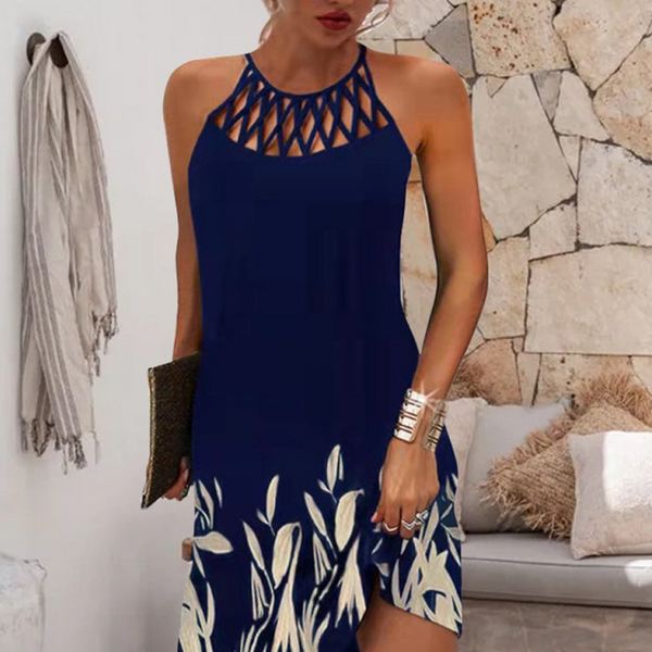 Schulterfreies Damen Partykleid mit 3D-Print | Figurbetonte Passform & Vintage-Look | Leicht & luftig für Sommer