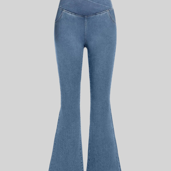 Doris Stretch-Jeans Damen High-Waist | Verstellbarer Bund formt Taille & Po | Bequemer Stretch, vielseitig für Alltag & Chic