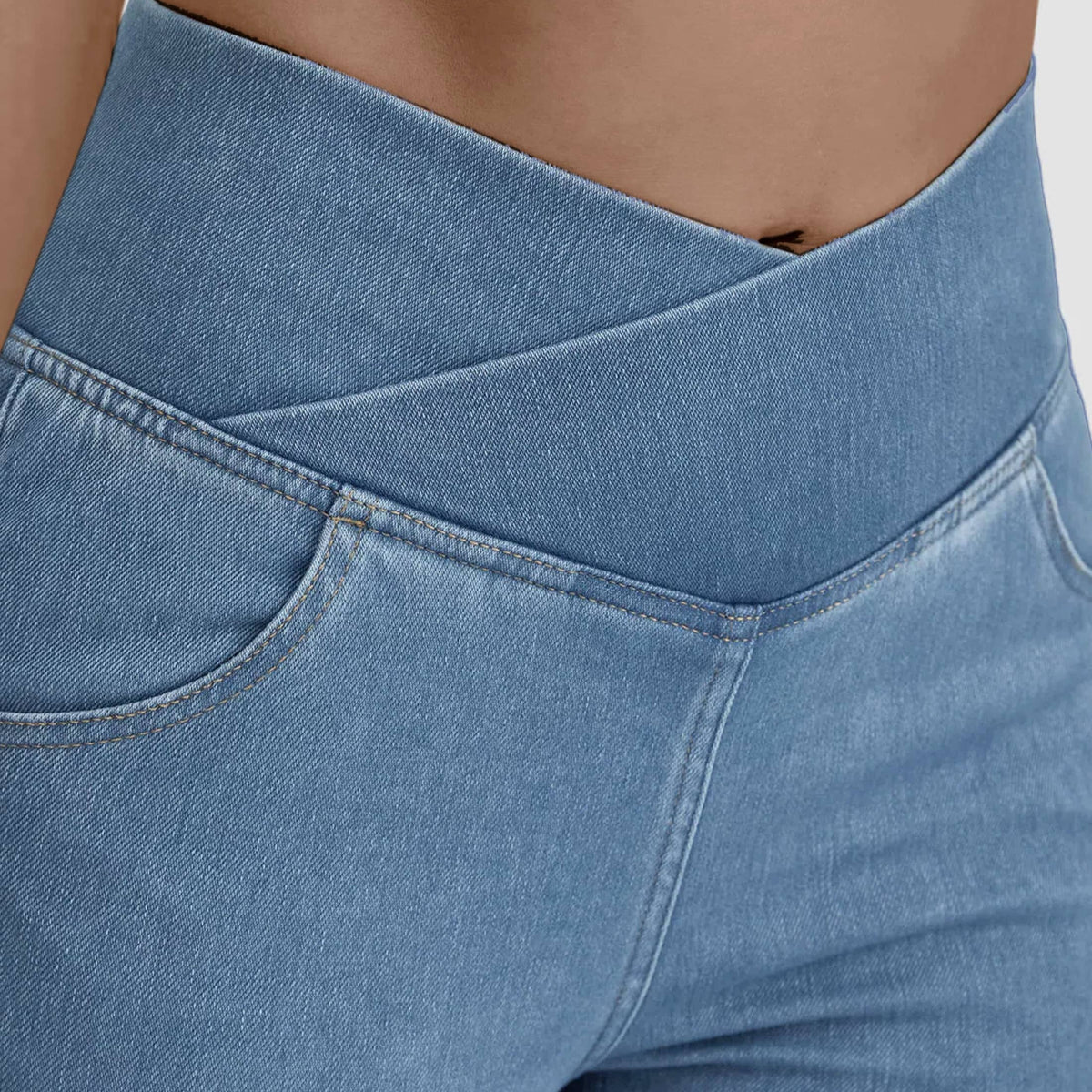 Doris Stretch-Jeans Damen High-Waist | Verstellbarer Bund formt Taille & Po | Bequemer Stretch, vielseitig für Alltag & Chic