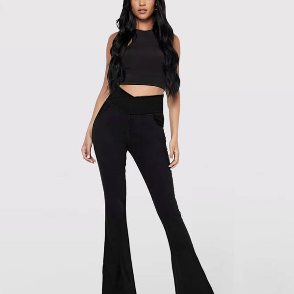 Doris Stretch-Jeans Damen High-Waist | Verstellbarer Bund formt Taille & Po | Bequemer Stretch, vielseitig für Alltag & Chic
