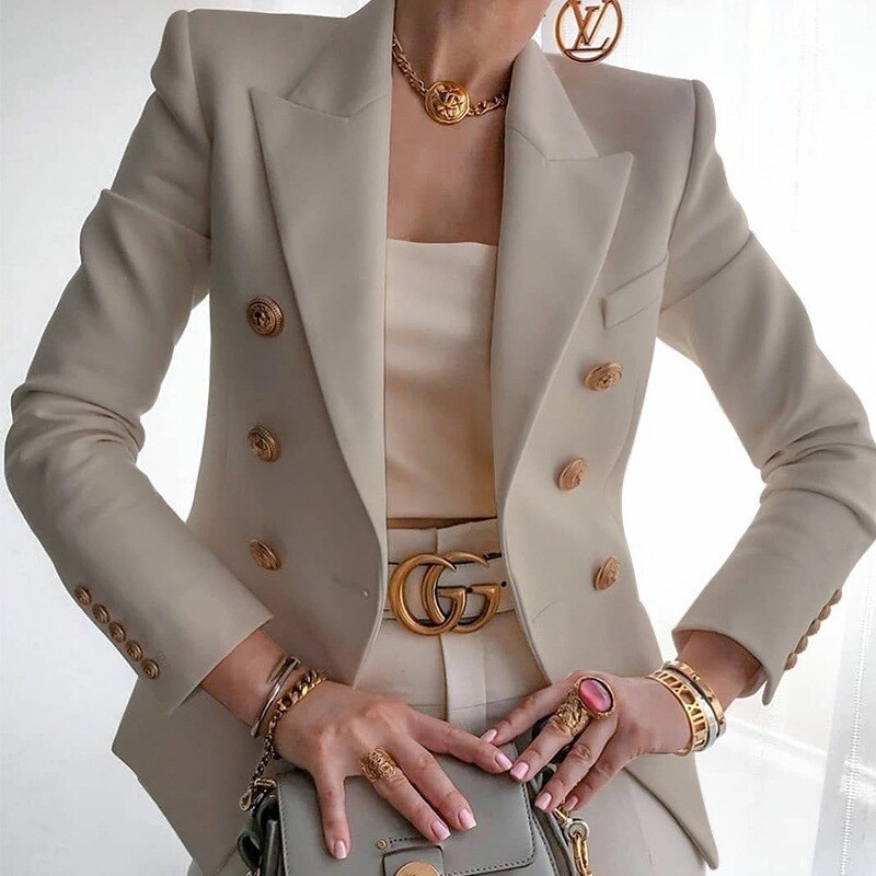 Damen Blazer aus Baumwolle-Mix | Leicht tailliert & vielseitig kombinierbar | Eleganter Freizeit- & Business-Look