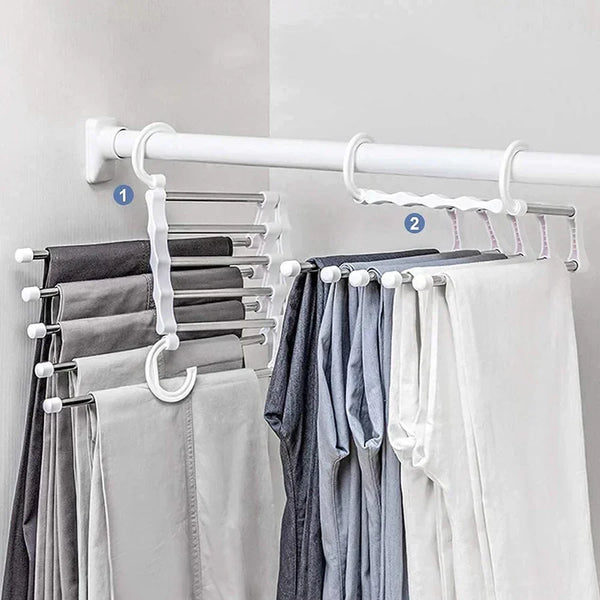 Platzsparender Kleiderbügel | Faltbarer 5-in-1 Kleiderbügel | PlatzWunder