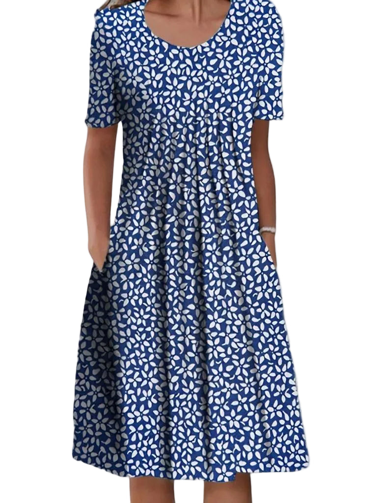 Blumenkleid Damen | Elegantes Kleid mit floralem Muster und bequemer Passform