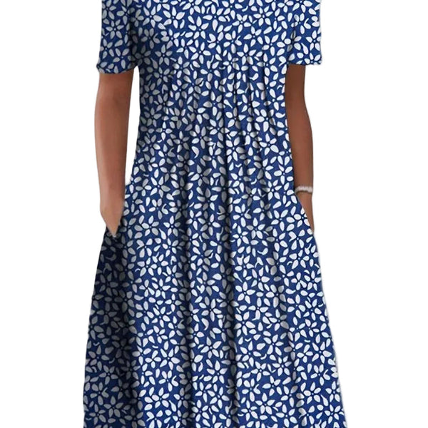 Blumenkleid Damen | Elegantes Kleid mit floralem Muster und bequemer Passform