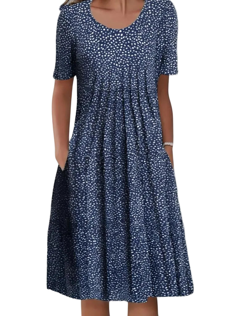 Blumenkleid Damen | Elegantes Kleid mit floralem Muster und bequemer Passform